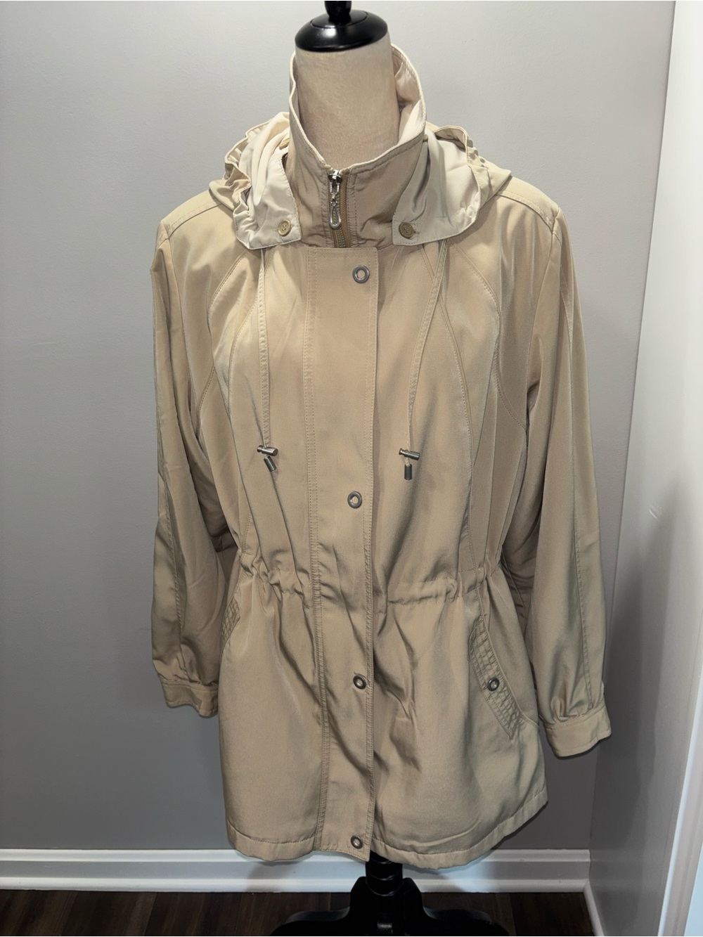 St. John's Bay Beige Hooded Utility Jacket